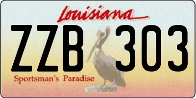 LA license plate ZZB303