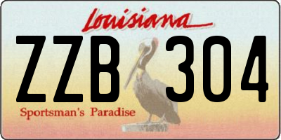 LA license plate ZZB304