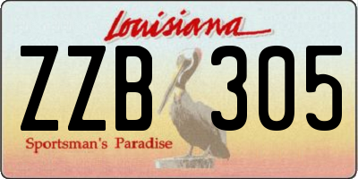 LA license plate ZZB305