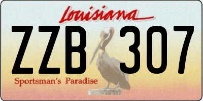 LA license plate ZZB307