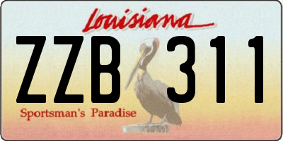 LA license plate ZZB311