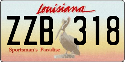 LA license plate ZZB318