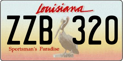 LA license plate ZZB320