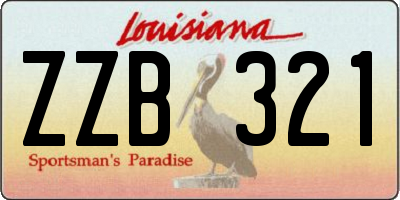 LA license plate ZZB321