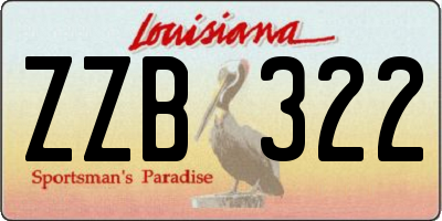 LA license plate ZZB322