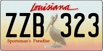 LA license plate ZZB323