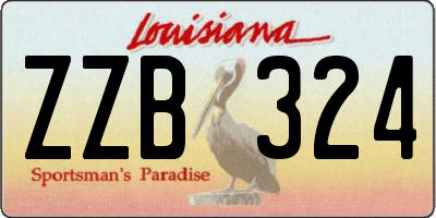 LA license plate ZZB324