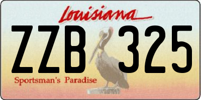 LA license plate ZZB325