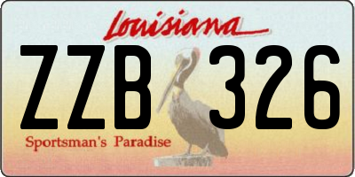 LA license plate ZZB326