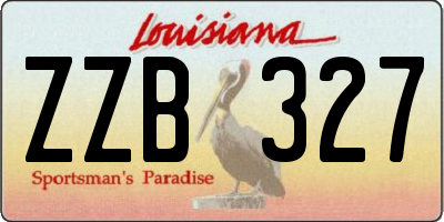 LA license plate ZZB327