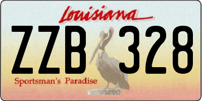 LA license plate ZZB328