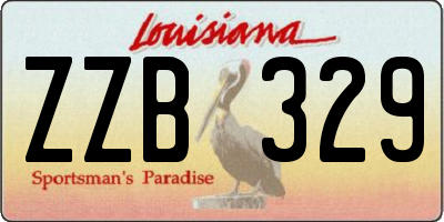 LA license plate ZZB329