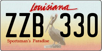 LA license plate ZZB330