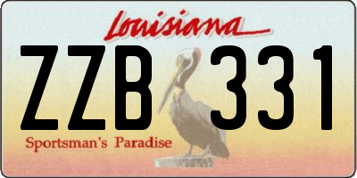 LA license plate ZZB331