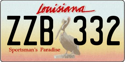 LA license plate ZZB332