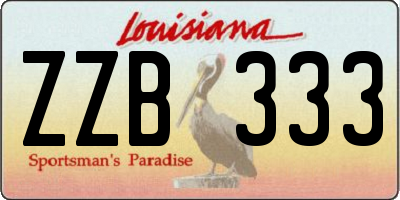 LA license plate ZZB333