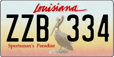 LA license plate ZZB334