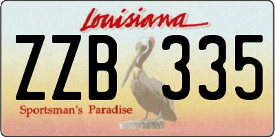 LA license plate ZZB335