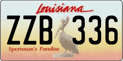 LA license plate ZZB336