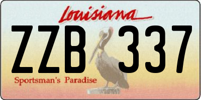 LA license plate ZZB337