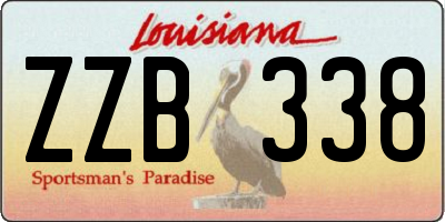 LA license plate ZZB338