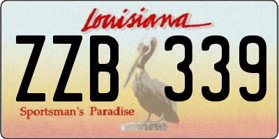 LA license plate ZZB339