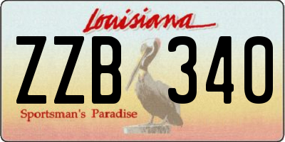 LA license plate ZZB340