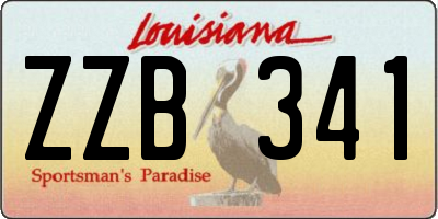 LA license plate ZZB341