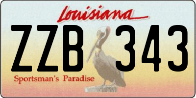 LA license plate ZZB343