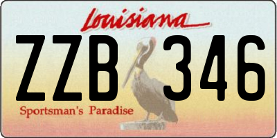 LA license plate ZZB346