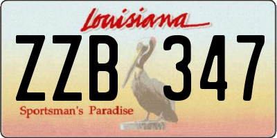 LA license plate ZZB347