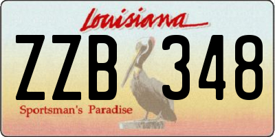 LA license plate ZZB348