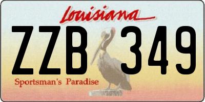 LA license plate ZZB349