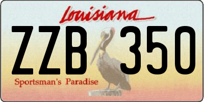 LA license plate ZZB350