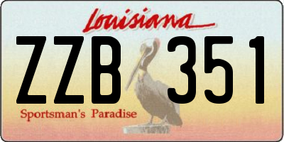 LA license plate ZZB351