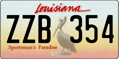 LA license plate ZZB354