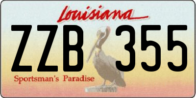 LA license plate ZZB355