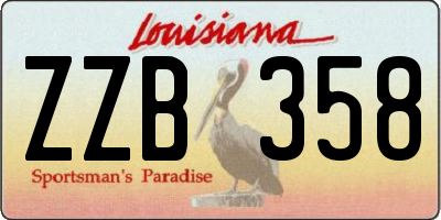 LA license plate ZZB358