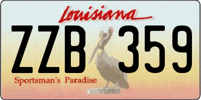 LA license plate ZZB359