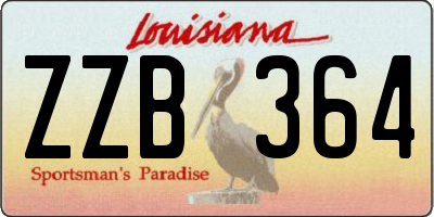 LA license plate ZZB364