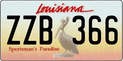 LA license plate ZZB366