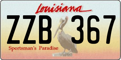 LA license plate ZZB367