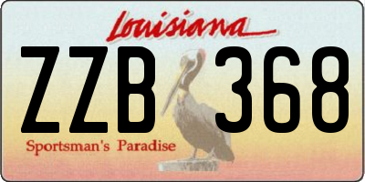 LA license plate ZZB368