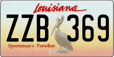 LA license plate ZZB369