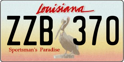 LA license plate ZZB370