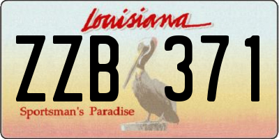 LA license plate ZZB371