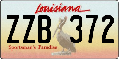 LA license plate ZZB372