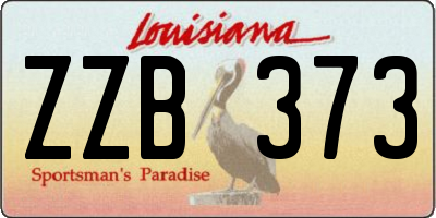 LA license plate ZZB373