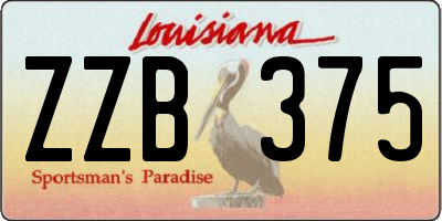 LA license plate ZZB375