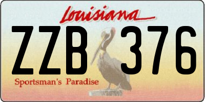 LA license plate ZZB376